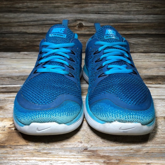 Nike Free Run Distance 2 Blue Athletic Shoes Women - Picture 2 of 7